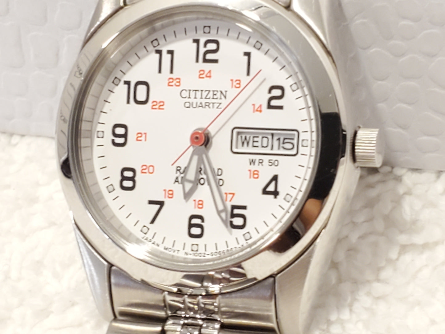 Vintage Citizen Railroad Approved Women's Quartz Watch Stainless Steel Day Date
