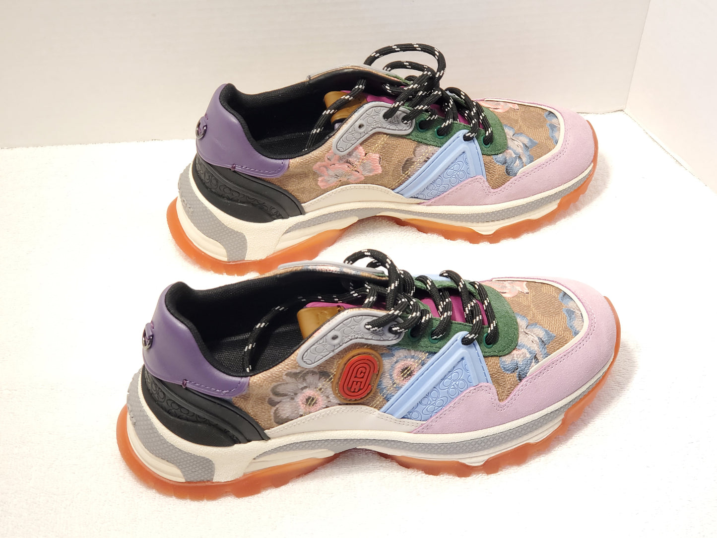 Coach Run Print PVC SD Women's Floral Sneakers Size 9 Pink Blue Purple Black