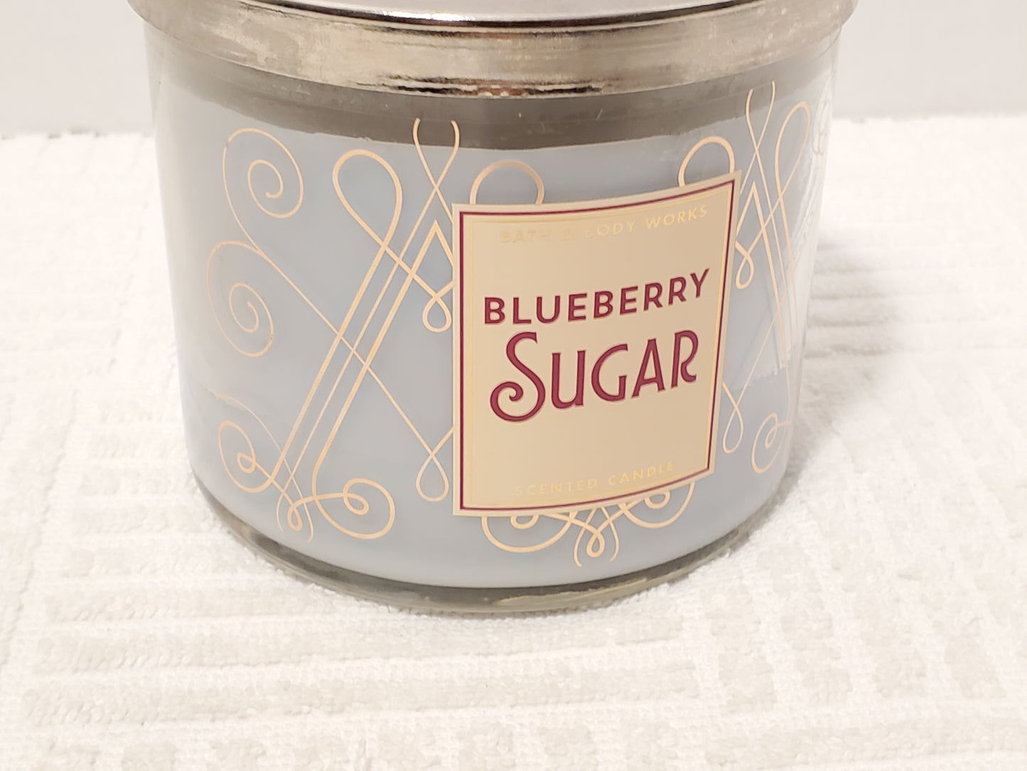 Bath Body Works Blueberry Sugar Scented Candle 14.5 oz Glass Jar Three Wick