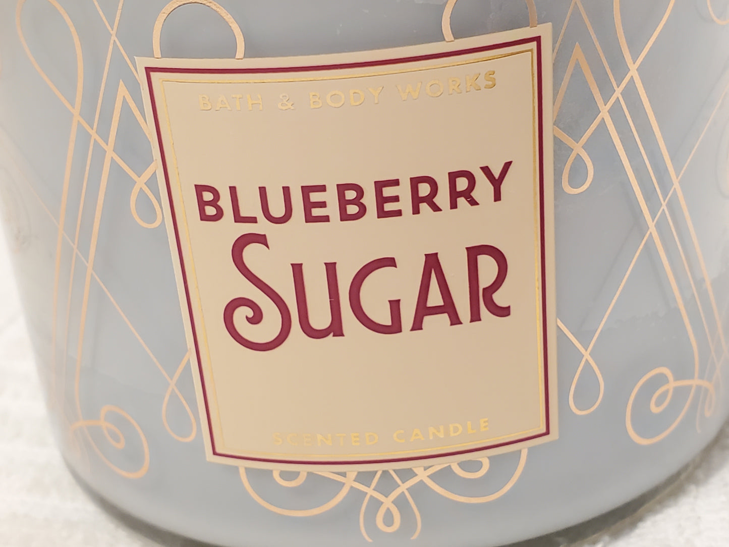 Bath Body Works Blueberry Sugar Scented Candle 14.5 oz Glass Jar Three Wick