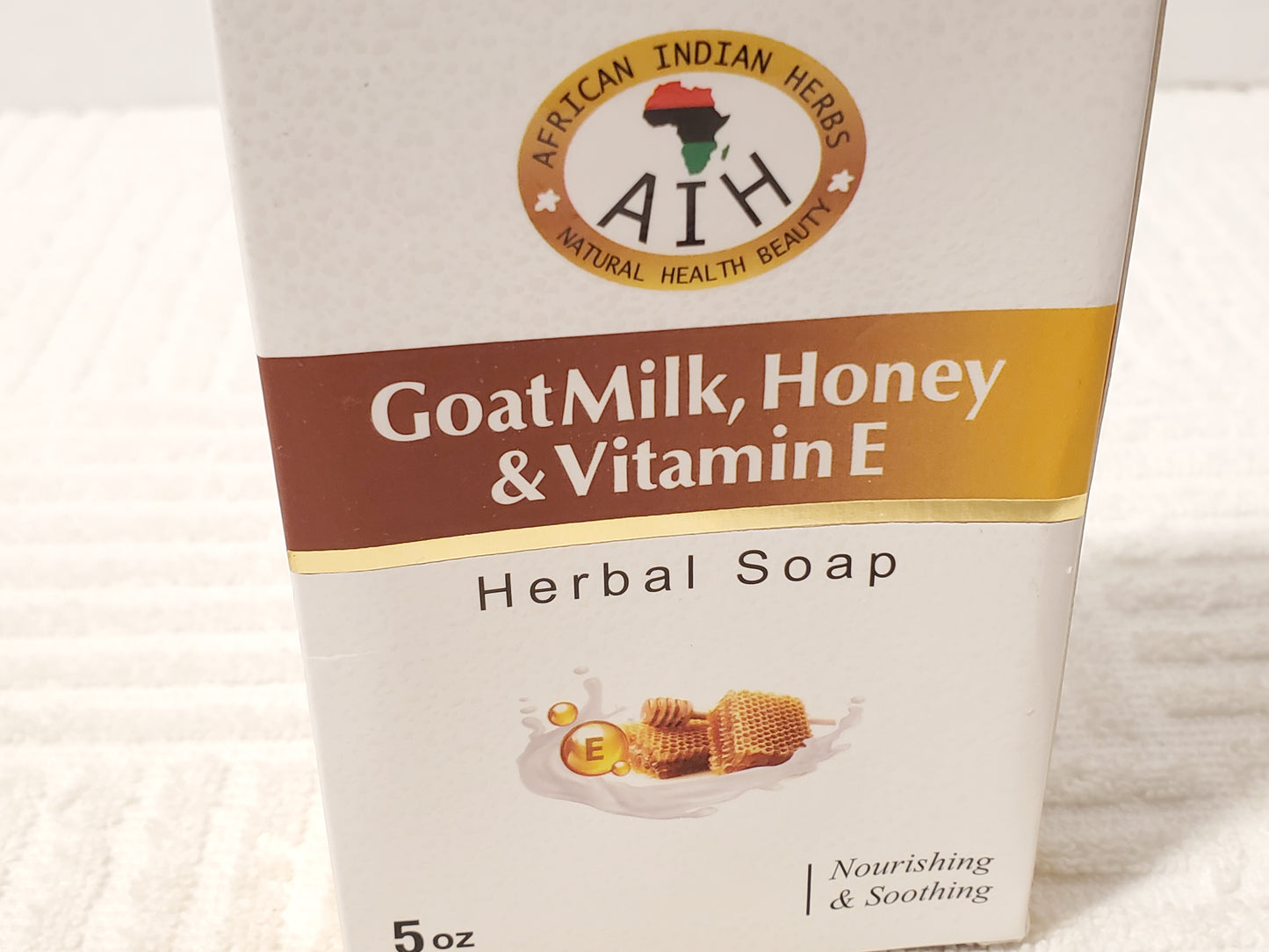 African Indian Herbs Goat Milk Honey Vitamin E Bar Soap Nourishing Soothing 5 oz