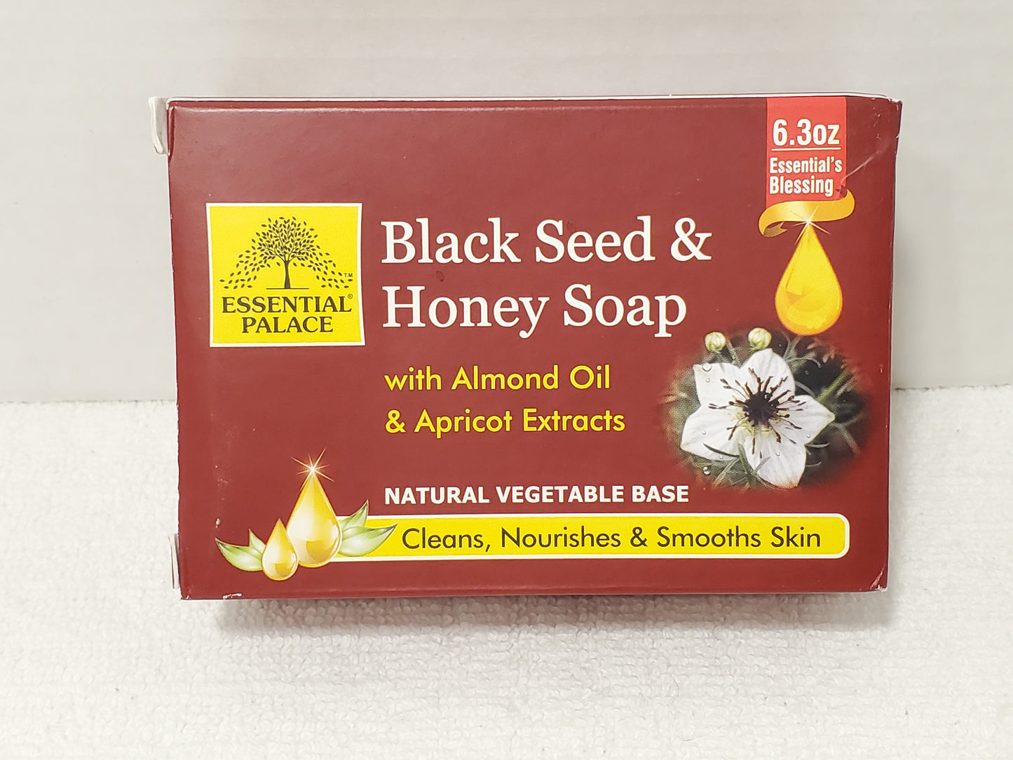 Black Seed Honey Bar Soap Almond Oil Apricot Extracts Skin Body by Essential Palace